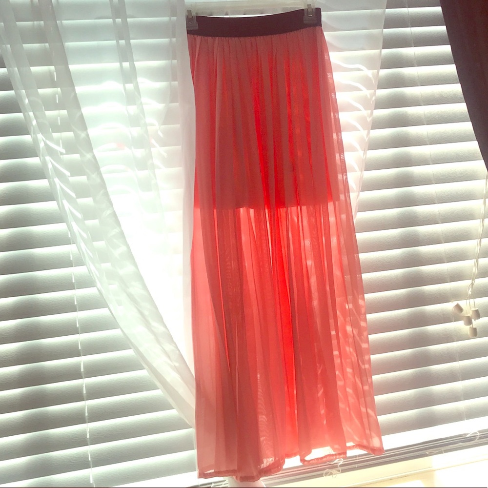 Pink long skirt